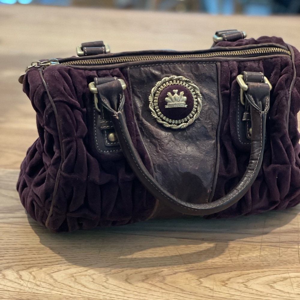 Vintage Juicy Couture Purple Velour Satchel Bag
